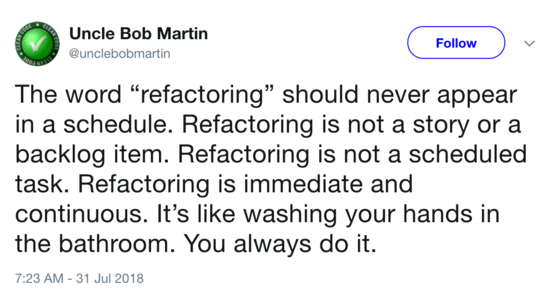 Uncle Bob on Refactoring