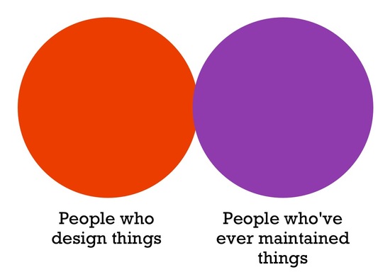 People who design things vs. people who've had to maintain things